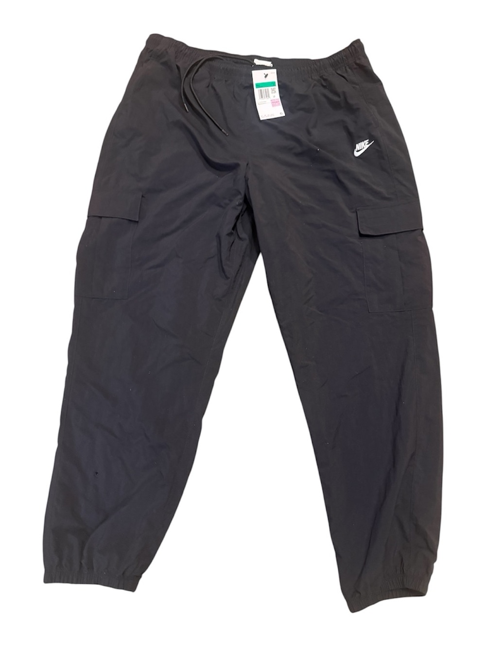NWT Men XL Nike Club Woven Cargo Pants Black Taper Jogger HJ1990-010 Nylon READ